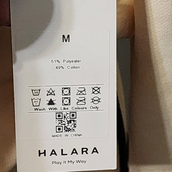 Halara sz M women Dropped Shoulder Drawstring Cropped Hoodie Sweatshirt Cream - Picture 9 of 10